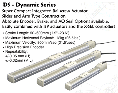 The Dynamic Series  provides  a compact, economical, and programmable solution to light-payload single axis applications.
