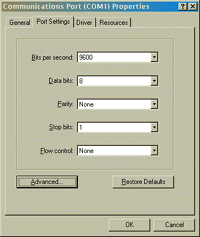 Communications Port Properties