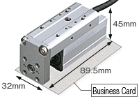 mini robo cylinder the size of a business card for factory automation